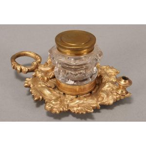 Elegant French 19th century ormolu inkstand, c.1826, the stand…