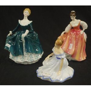 Royal Doulton Lady Figurines Trio with Cracks - Royal Doulton - Ceramics