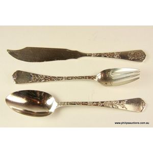 A group of seven French .950 silver cutlery items, late 19th to…