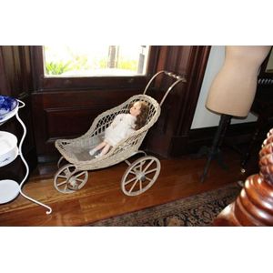 Antique mid 19th century French childs three wheel push cane…