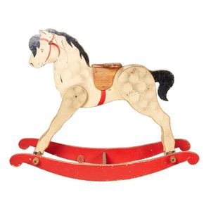 A vintage European childrens rocking horse in original painted…
