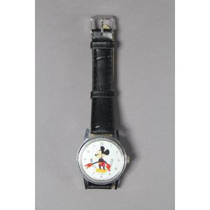 A vintage Swiss made Mickey Mouse watch with painted dial and…