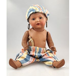 Ernst Heubach Brown Bisque Character Doll, brown sleeping eyes,…