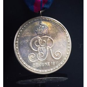 Silver King George V 1911 Coronation medal, obverse has a…
