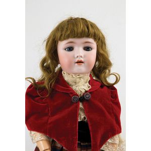 Simon & Halbig Doll, blue sleeping eyes, brown mohair wig on…
