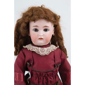 Simon & Halbig Doll, brown sleeping eyes, new brown mohair wig…