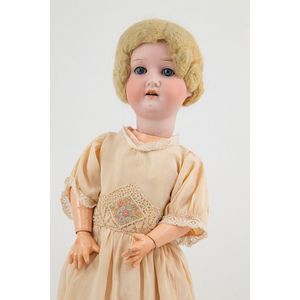Heubach Doll, blue sleeping eyes, blonde mohair wig on jointed…