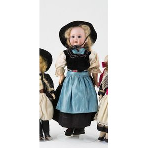 Armand Marseille Doll, blue sleeping eyes, blonde mohair wig on…
