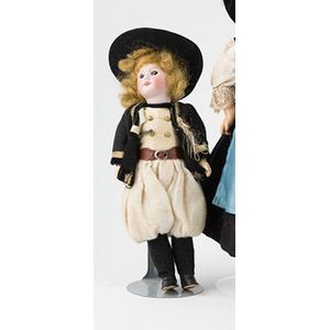 Small SFBJ Doll, sleeping dark blue eyes, light brown mohair…