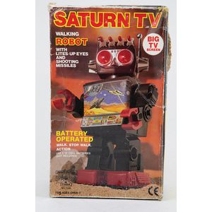 Boxed China Saturn TV Walking Robot, plastic battery