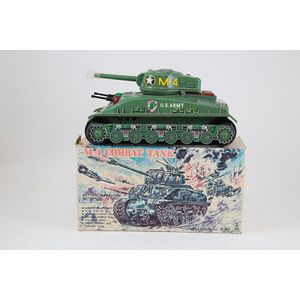 Boxed Taiyo, Japan M-4 Combat Tank, tinplate battery 28 cm…