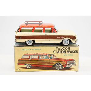 Boxed Alps, Japan Falcon Station Wagon printed tinplate,…