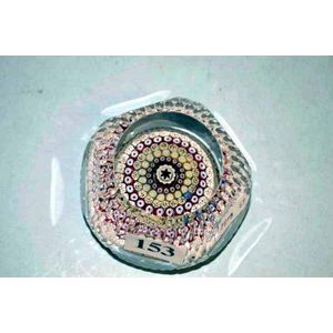 Whitefriars concentric millefiori faceted paperweight (in…