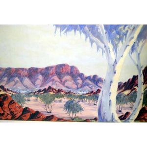 Maurice Namatjira 'Gum Tree & Mountains' water colour, signed…