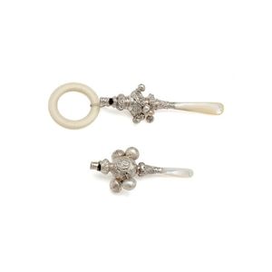 Baby Rattles: two 19th century sterling silver rattles, one…