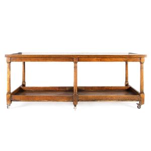 French 19th century farmhouse kitchen table, oak with inset…