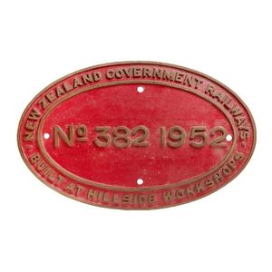 New Zealand : plate from Ja.1259 (builder's no.382): 'New…