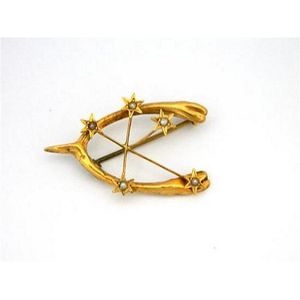 An Australian 15ct yellow gold wishbone and pearl Southern…