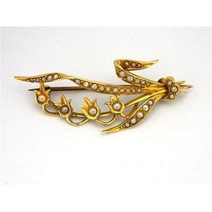 14k Yellow Gold Diamond Safety Pin Brooch (0.05ct)