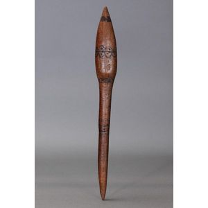 Engraved Hardwood Throwing Club from Lake Tyers, Victoria - Aboriginal ...