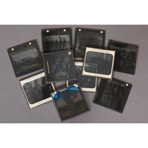 Collection of rare early C. 1900 glass lantern slides. Glass;…