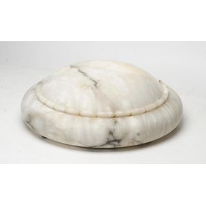 Alabaster hanging light shade, early 20th century. Diameter 46…