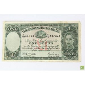 One pound 1942 Legal tender note the Armitage McFarlane one…