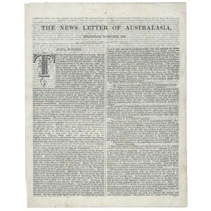 The News Letter of Australasia. Melbourne, November, 1859'…