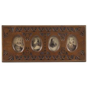 Isaac Albert Newton four panelled picture frame with carte de…