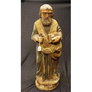 Philippines carved painted wood Santos figure large standing…