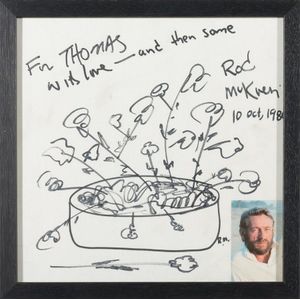 Two autographed tiles, comprising Johnny Mathis and Rod Mckuen;…
