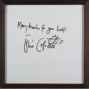 An autographed tile signed by Elvis Costello; from the…