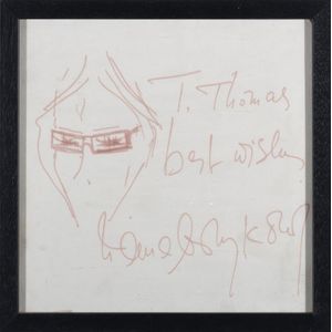 Two autographed tiles, comprising Nana Mouskouri and Frida…