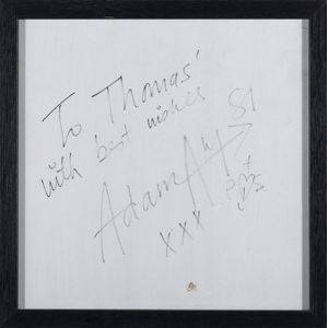 An autographed tile signed by Adam Ant; from the collection of…