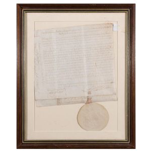 A Deed of Grant, signed by Gov. Lachlan Macquarie, framed