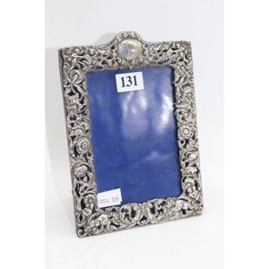 English sterling silver photo frame, depicting pierced hunting…