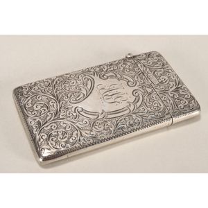 Edwardian sterling silver card case, hallmarked Birmingham,…