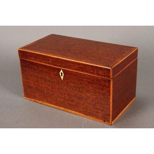 Georgian tea caddy, of plain rectangular form with a hinged top,…