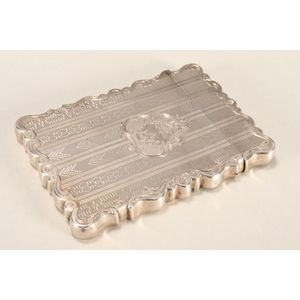 Fine Victorian sterling silver card case, hallmarked Birmingham,…