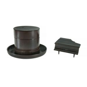 Two brown Bakelite items. Top hat cigarette box; and piano form…