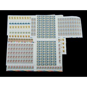 12 full sheets of Australian decimal stamps, including 18c…