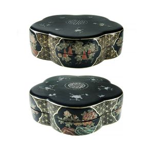 Chinese Lacquer Boxes with Mother of Pearl Inlay - Zother - Oriental