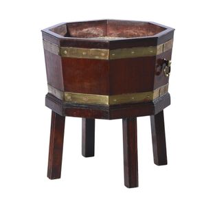 An octagonal Brass-Bound mahogany jardiniere, fashioned from a&hellip;