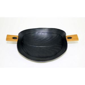 Chris Weaver, black glazed porcelain dish, with a leaf design&hellip;