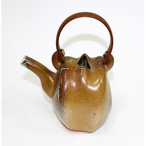 Chris Weaver, salt glazed porcelain teapot, with wooden handle,&hellip;