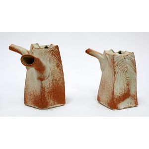 Chris Weaver, pair of wood fired porcelain teapots, impressed&hellip;