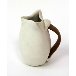 Chris Weaver, small porcelain jug, with wooden handle,&hellip;