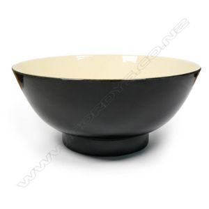 A rare Crown Lynn 'Hand Potted' large black and pale-yellow&hellip;
