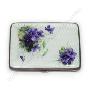 A good early 20th century European silver and enamel card case,…