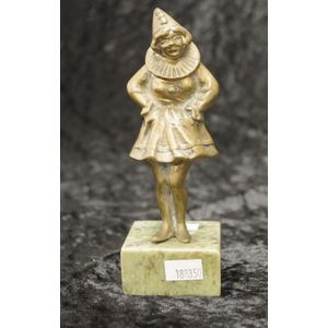 Art Deco French bronze figure of a young lady marked France, on&hellip;